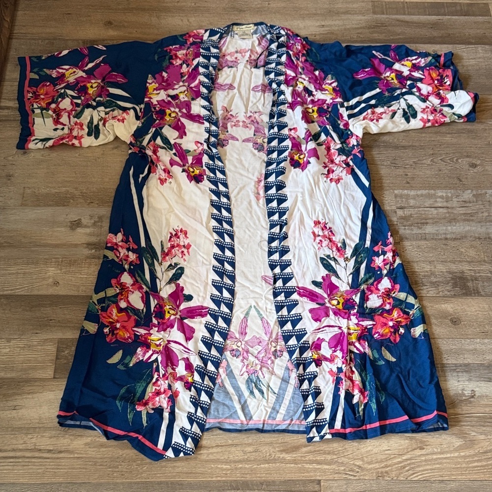 Flying Tomato Floral Kimono Jacket - Blue and Pink size M/L - Picture 6 of 9